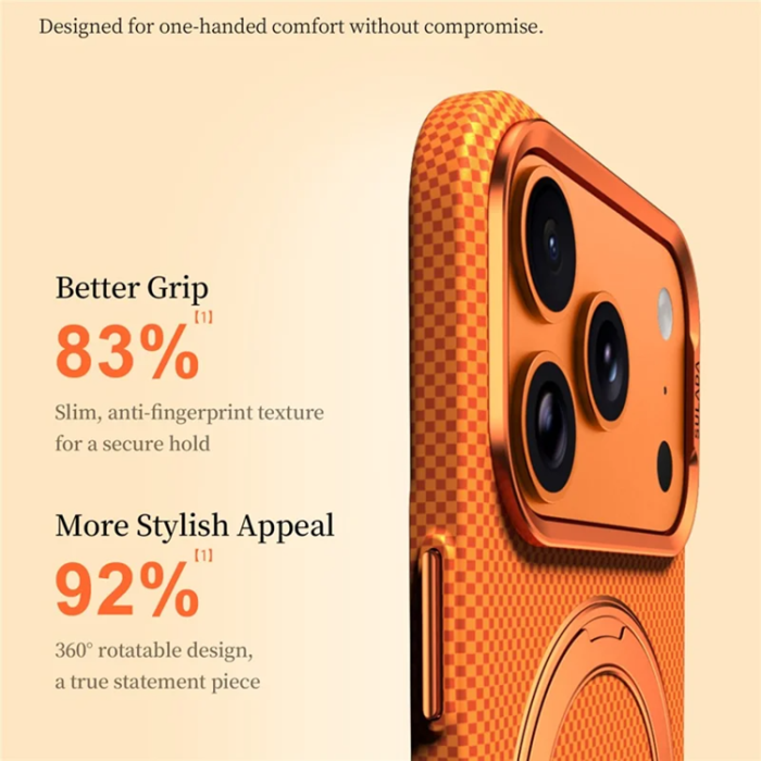 SULADA - SULADA Mobilskal iPhone 17 Pro Max Magsafe 360° Rotating Ringhållare - Orange