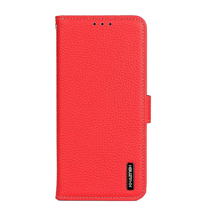 KHAZNEH - KHAZNEH - Äkta läder Plånboksfodral OnePlus Nord 2 5G - Röd