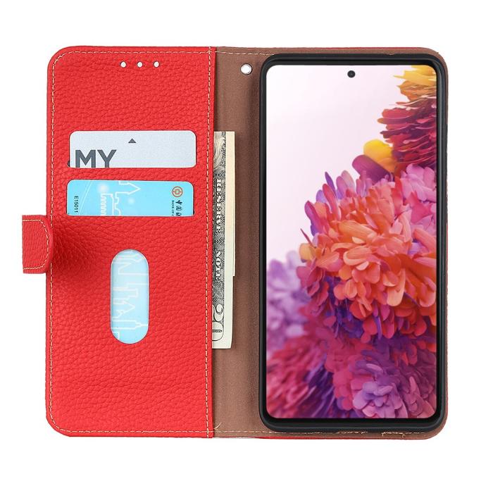 KHAZNEH - KHAZNEH - Äkta läder Plånboksfodral OnePlus Nord 2 5G - Röd