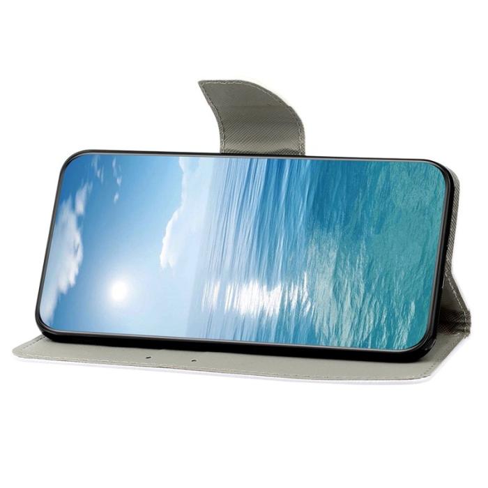 OEM - Samsung Galaxy A55 5G Plånboksfodral Konstläder Mönstertryck - Stor Krysantemum