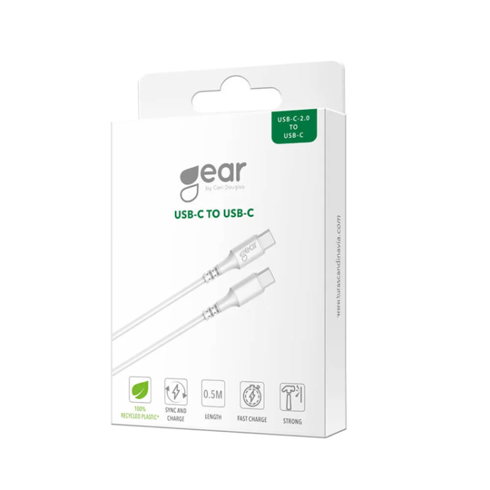 GEAR - Gear USB-C Till USB-C 2.0 0.5m Kabel - Vit