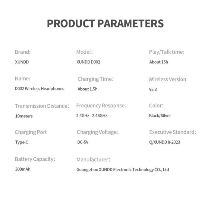 XUNDD - XUNDD Over-Ear Trådlösa Hörlurar Bluetooth Hoppbara D002