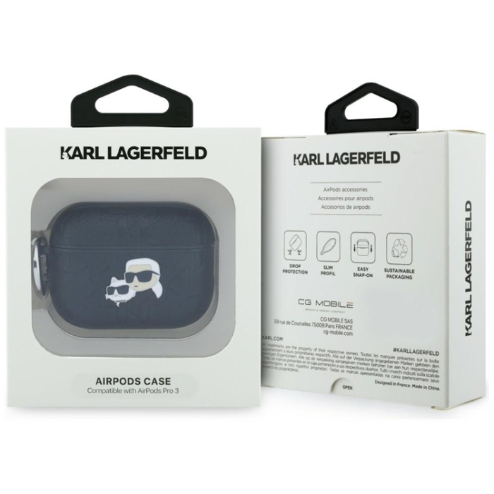 KARL LAGERFELD - Karl Lagerfeld AirPods Pro 3 Skal Monogram Karl & Choupette Head
