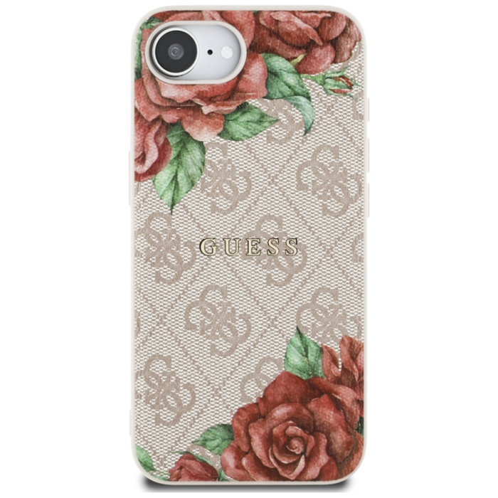 Guess - Guess iPhone 16e Mobilskal Magsafe Flowers Print - Rosa