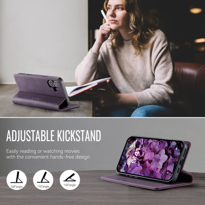 Caseme - Caseme iPhone 17 Plånboksfodral RFID Blocking 033 Series - Lila