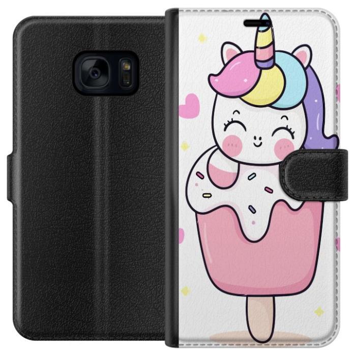 iSecrets - Plånboksfodral till Samsung Galaxy S7 med Glad enhörning