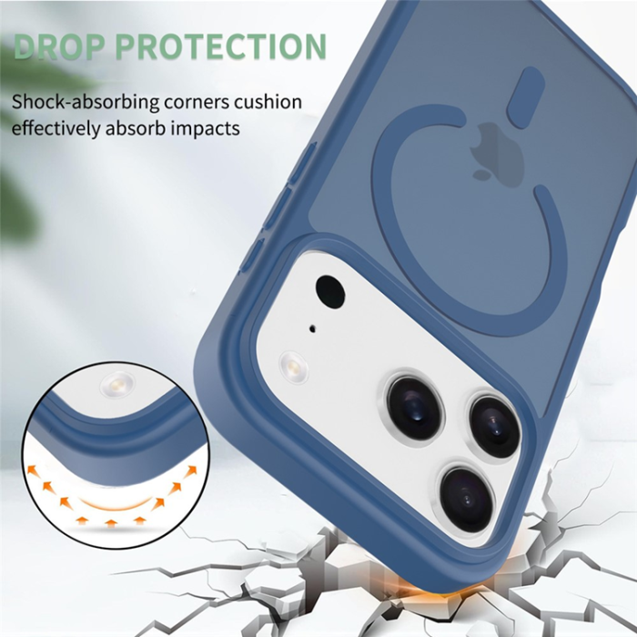 A-One Brand - iPhone 17 Pro Mobilskal MagSafe Acrylic Skin Touch - Blå