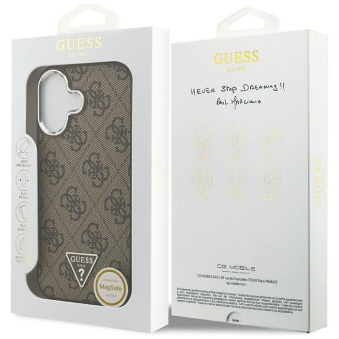 Guess - Guess iPhone 17 Mobilskal MagSafe 4G Triangle Logo - Brun