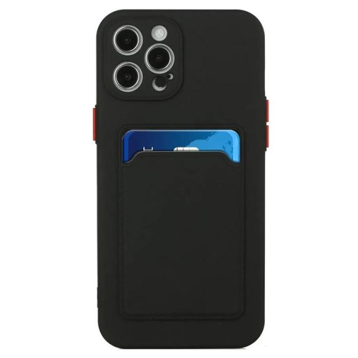 Taltech - iPhone 15 Pro Max Mobilskal Korthållare - Svart