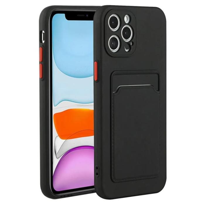 Taltech - iPhone 15 Pro Max Mobilskal Korthållare - Svart