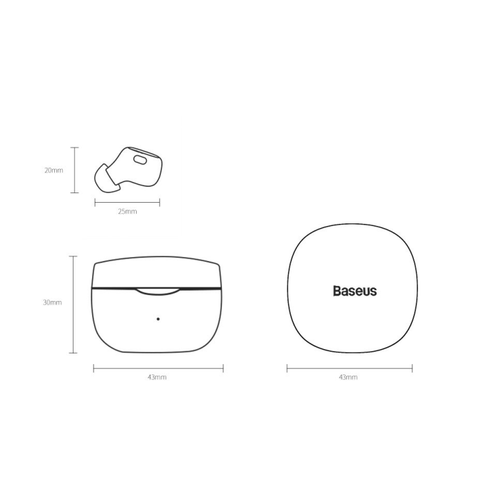 UTGATT - Baseus TWS Bluetooth 5.3 Trådlösa Hörlurar Encok WM01 - Grön