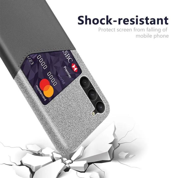 UTGATT - Galaxy S24 Plus Mobilskal Korthållare Texturerat - Grå