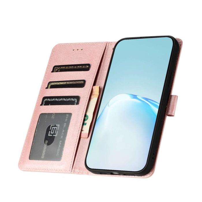 OEM - Samsung Galaxy A57 Plånboksfodral Konstläder Magnetisk Stängning - Roséguld