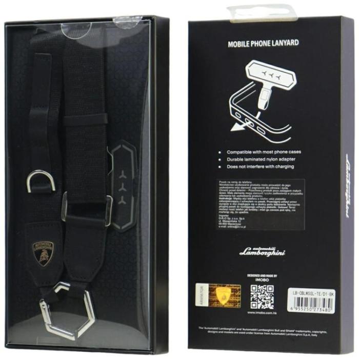 Audi - Lamborghini Crossbody Mobilrem Webbing Strap - Svart