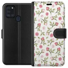 Gustaf - Pl&aring;nboksfodral till Samsung Galaxy A21s med Blommigt