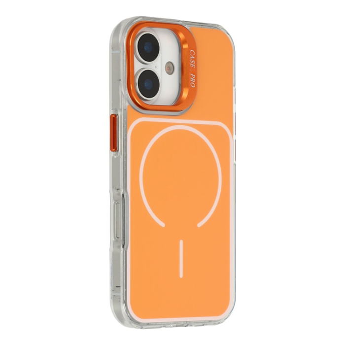 A-One Brand - iPhone 17 Mobilskal MagSafe med Matchande Handrem Lens Kickstand - Orange