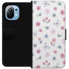 iSecrets - Pl&aring;nboksfodral till Xiaomi Mi 11 med Blommor och fj&auml;rillar