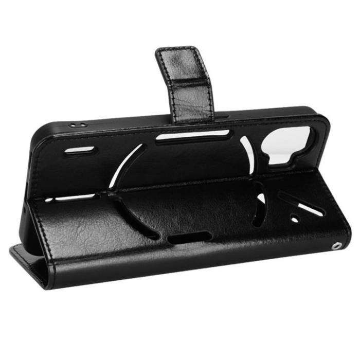 A-One Brand - Nothing Phone 1 Plånboksfodral Crazy Horse - Svart