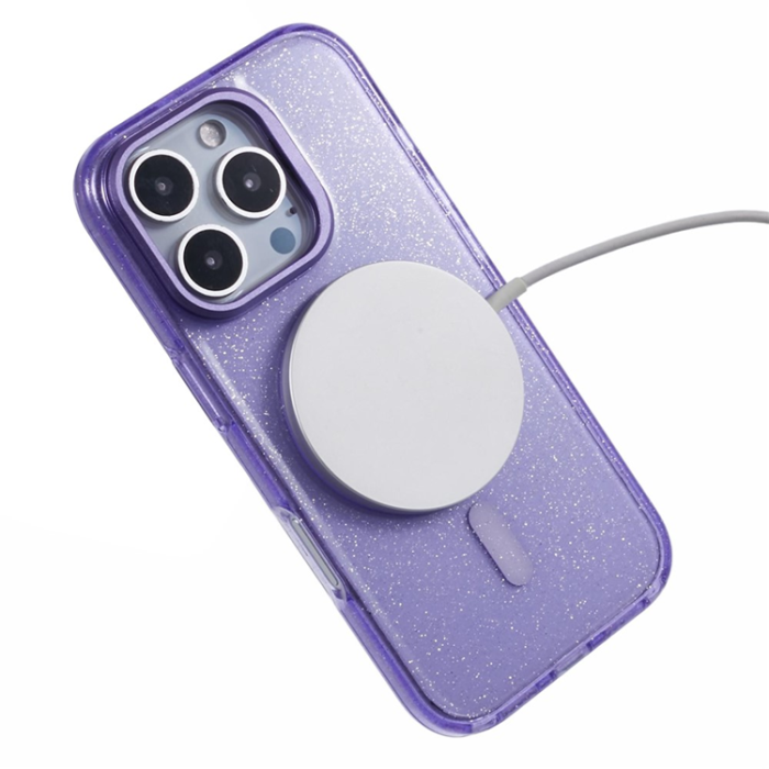 KIGC - KIGC iPhone 16 Pro Mobilskal MagSafe Epoxy Kickstand - Lila