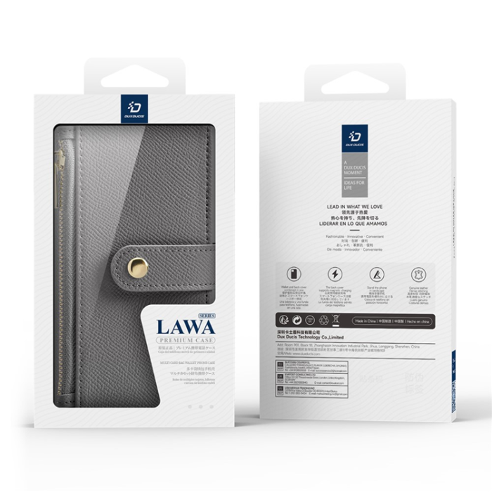 Dux Ducis - Dux Ducis iPhone 17 Pro Plånboksfodral MagSafe Detachable Lawa - Grå