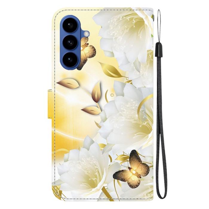 OEM - Samsung Galaxy S26 Plånboksfodral Anti-Drop Mönstertryck Konstläder - Guld