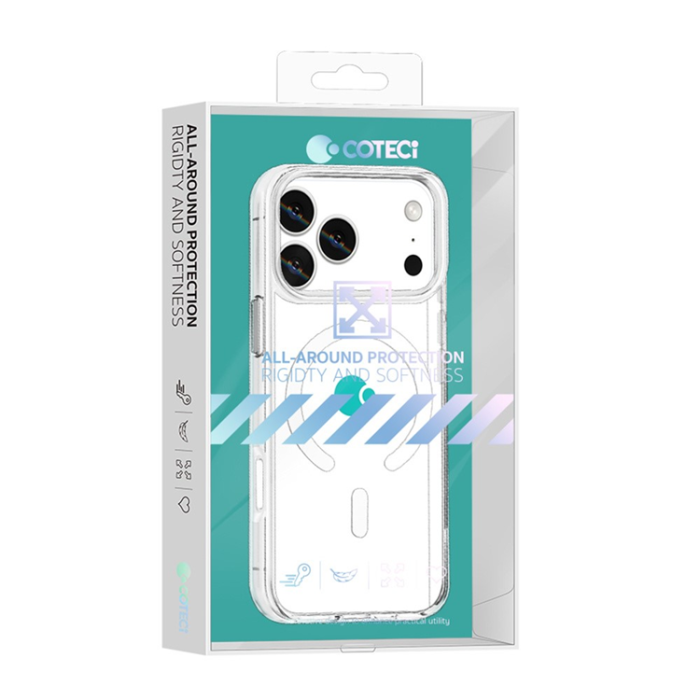 Coteci - Coteci iPhone 17 Pro Mobilskal MagSafe Crystal - Transparent