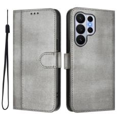 OEM - Samsung Galaxy S26 Ultra Pl&aring;nboksfodral St&auml;ll Retro Textur Konstl&auml;der - Gr&aring;