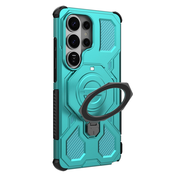 A-One Brand - Galaxy S26 Ultra Mobilskal Rotating Metal Kickstand - Babyblå