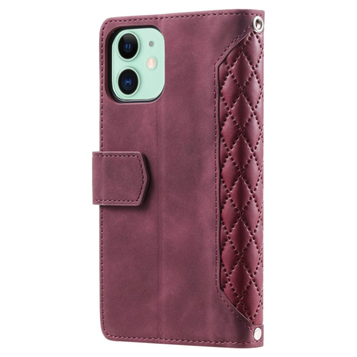 A-One Brand - iPhone 11 Plånboksfodral Quilted - Röd
