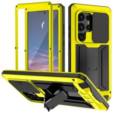 R-JUST - R-JUST Mobilskal till Galaxy S24 Ultra PC+Silicone Metall Gul