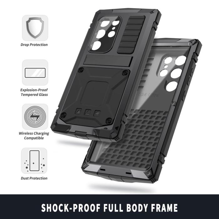 R-JUST - R-JUST Mobilskal till Galaxy S24 Ultra Full Protection Svart