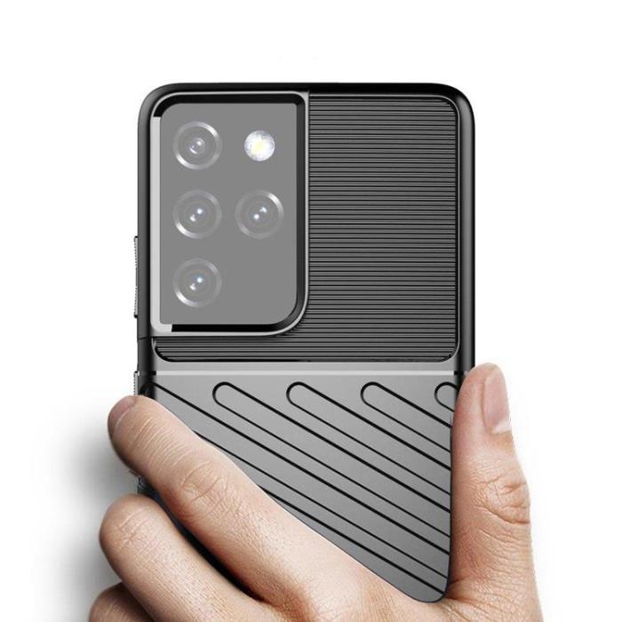 OEM - Thunder Flexibel Armored Skal Galaxy S22 Ultra - Svart