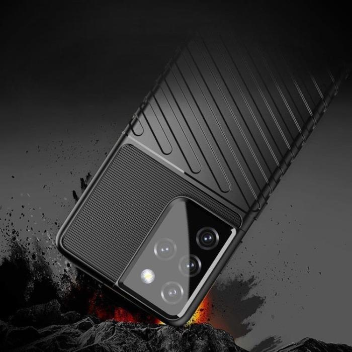OEM - Thunder Flexibel Armored Skal Galaxy S22 Ultra - Svart