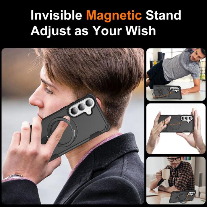OEM - Mobilskal för Samsung Galaxy S26 Plus Magnetiskt Kickstand TPU + PC - Svart
