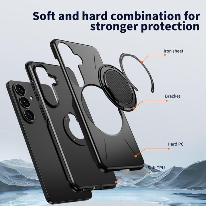 OEM - Mobilskal för Samsung Galaxy S26 Plus Magnetiskt Kickstand TPU + PC - Svart