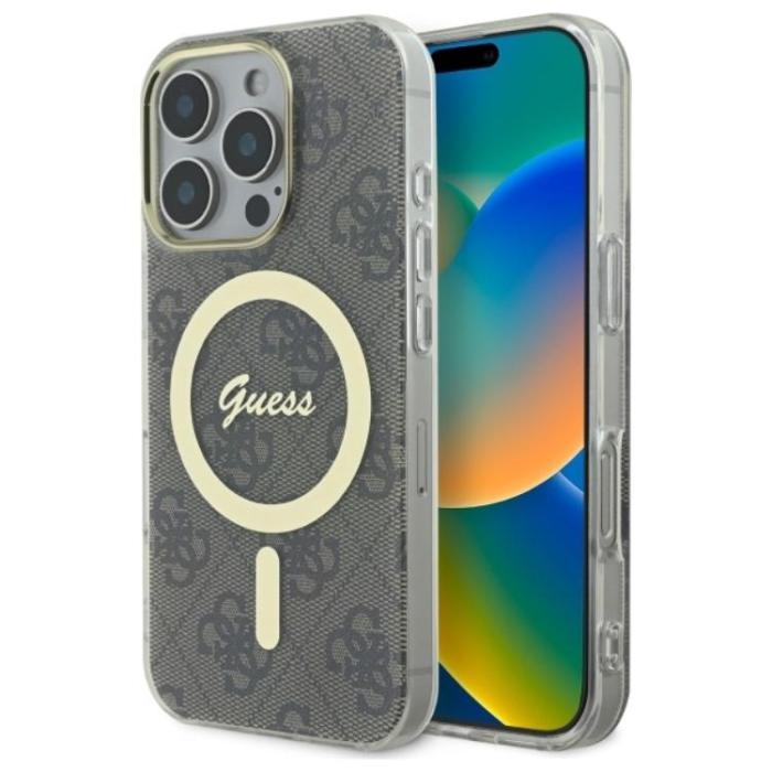 Guess - Guess iPhone 16 Pro Mobilskal MagSafe IML 4G - Brun