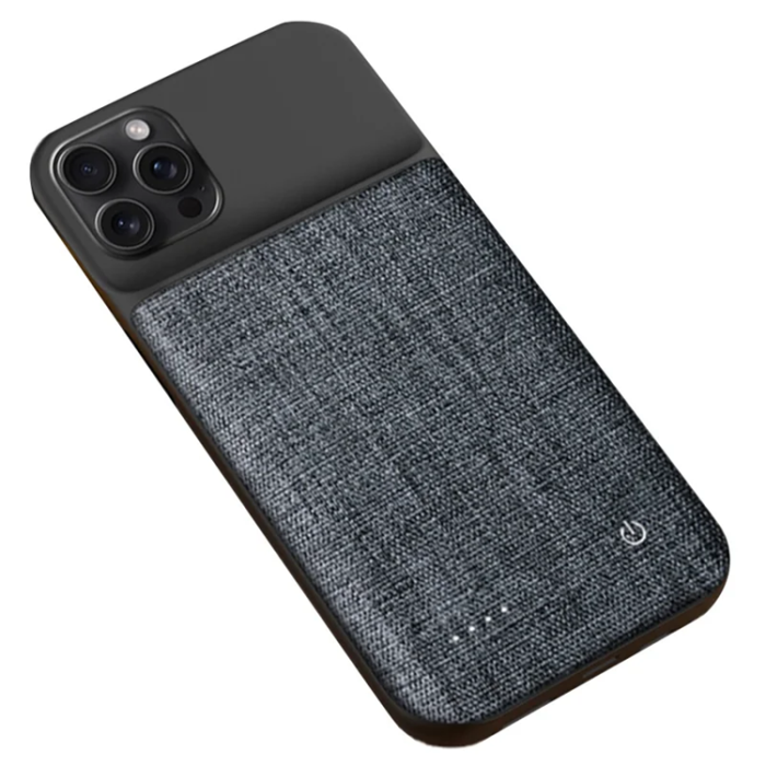 A-One Brand - iPhone 15 Pro Max Batteriskal 6800mAh Oxford Cloth - Svart