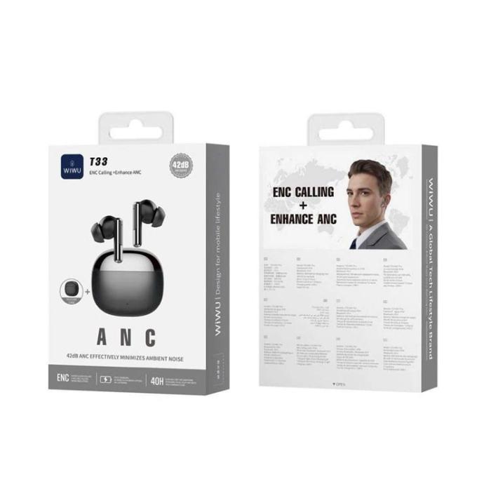 WIWU - WiWU TWS In-Ear Hörlurar Bluetooth ANC Pro T33 - Svart