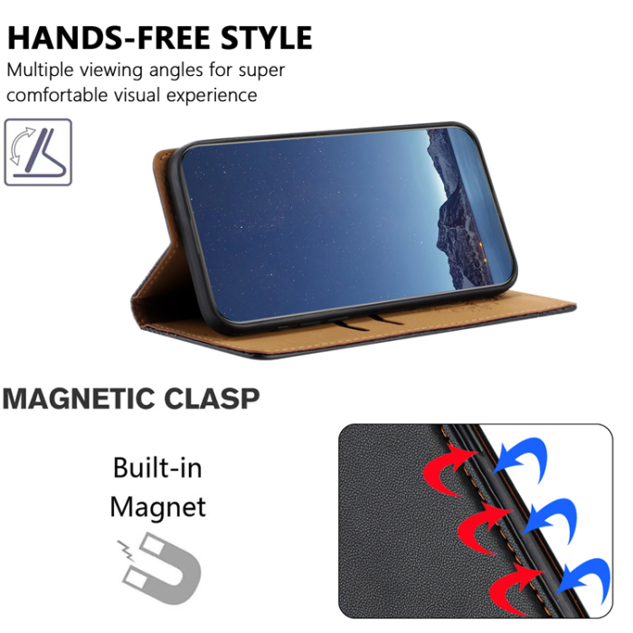 A-One Brand - iPhone 17 Pro Max Plånboksfodral L Shaped Grid Pattern - Svart