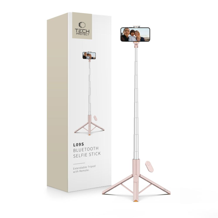 Tech-Protect - Tech-Protect Bluetooth Selfie Stick Tripod - Rosa