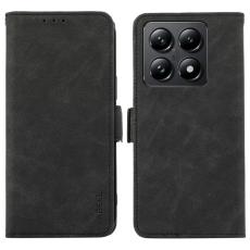 ABEEL - ABEEL Xiaomi 14T Pro Pl&aring;nboksfodral Konstl&auml;der St&auml;ll View RFID Blocker - Svart