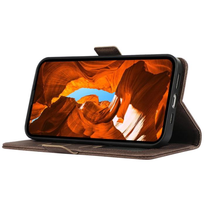 ABEEL - ABEEL Xiaomi 14T Pro Plånboksfodral Konstläder Ställ Brun