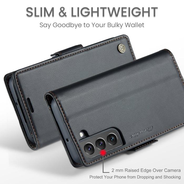 Caseme - CASEME Plånboksfodral Konstläder för Samsung Galaxy S22 5G - Svart