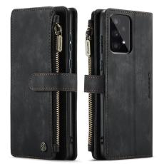 Caseme - CASEME Konstl&auml;der Pl&aring;nboksfodral f&ouml;r Samsung Galaxy A53 5G med rem - Svart