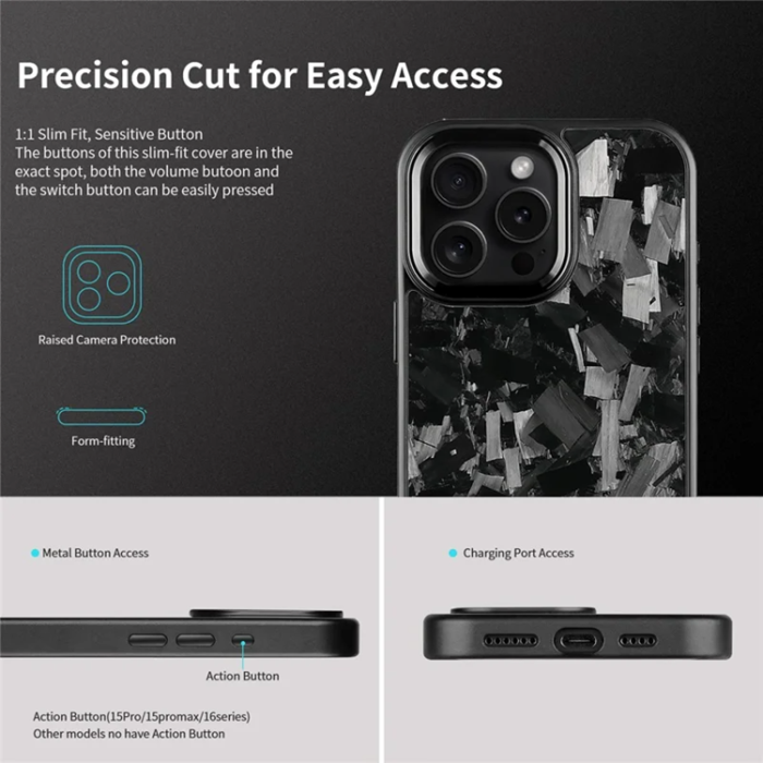 A-One Brand - iPhone 16 Pro Mobilskal Aramid Fiber med metallbåge - Lila