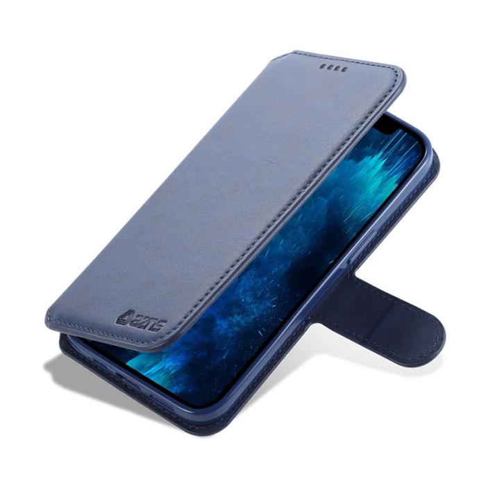 AZNS - AZNS iPhone 13 Pro Plånboksfodral Konstläder - Blå