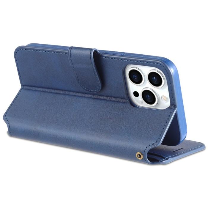 AZNS - AZNS iPhone 13 Pro Plånboksfodral Konstläder - Blå