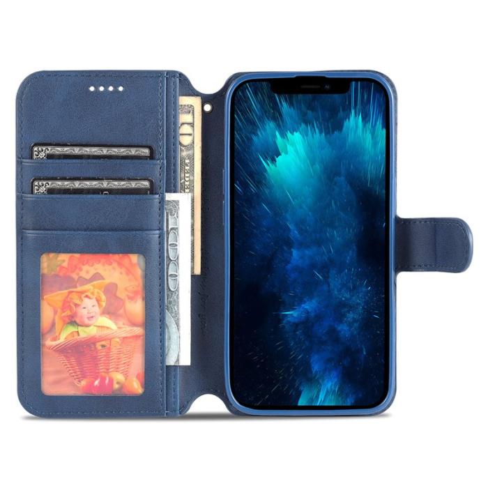 AZNS - AZNS iPhone 13 Pro Plånboksfodral Konstläder - Blå