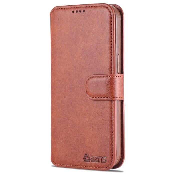 AZNS - AZNS iPhone 13 Pro Plånboksfodral Konstläder - Brun