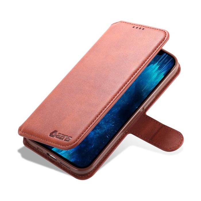 AZNS - AZNS iPhone 13 Pro Plånboksfodral Konstläder - Brun